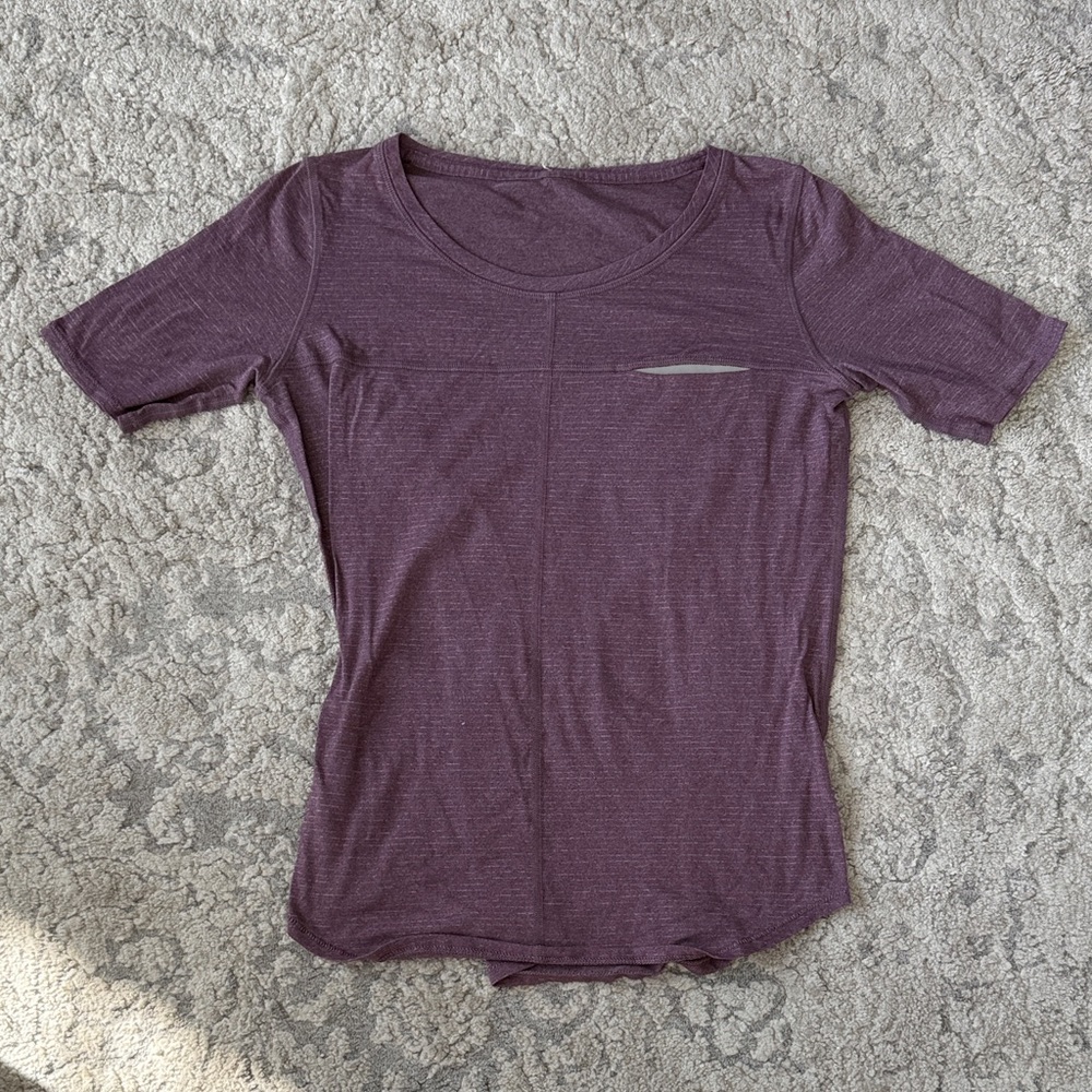 lululemon athletica Heathered Plum Short Sleeve Tee